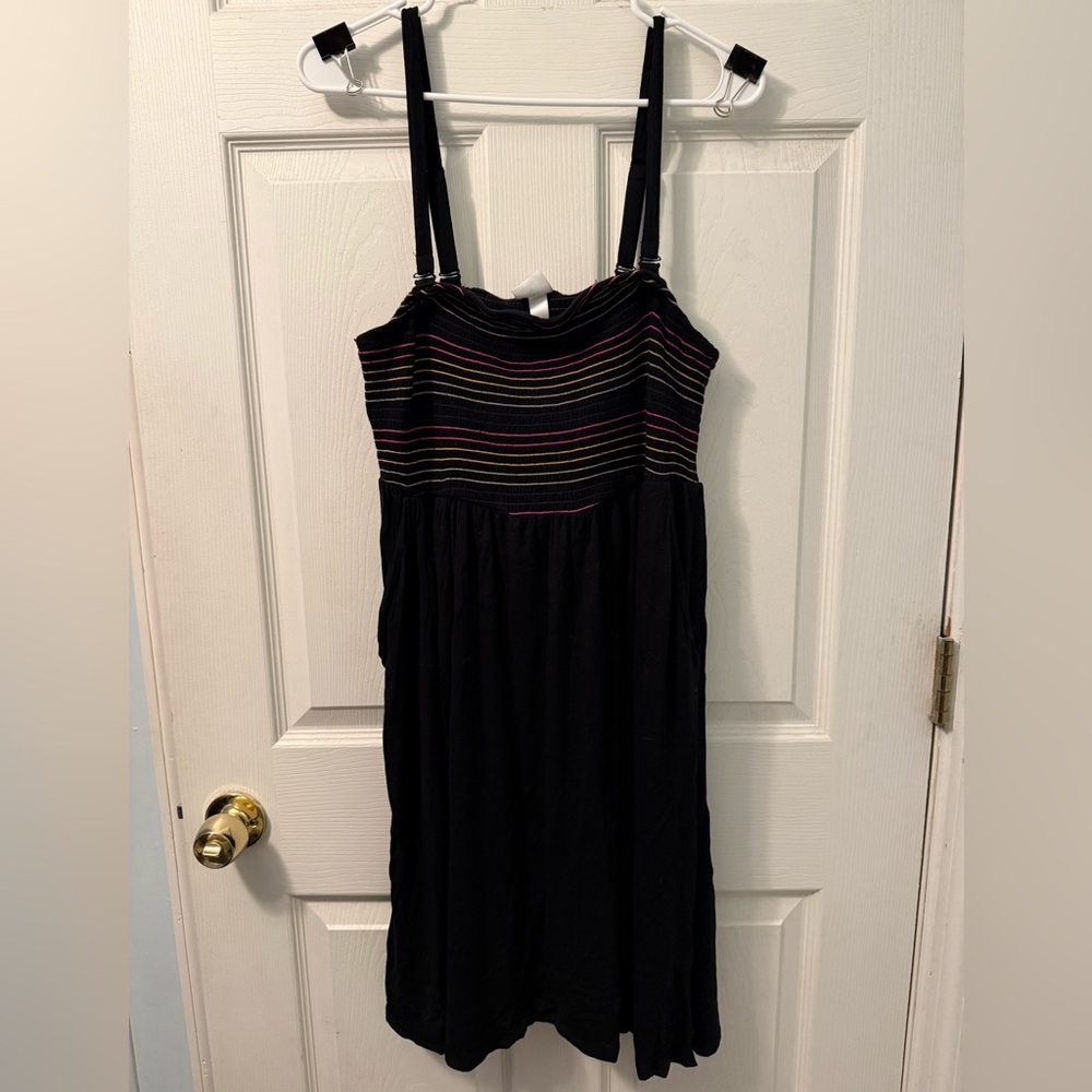 Torrid Black Super Soft Dress with Colorful Stripes
